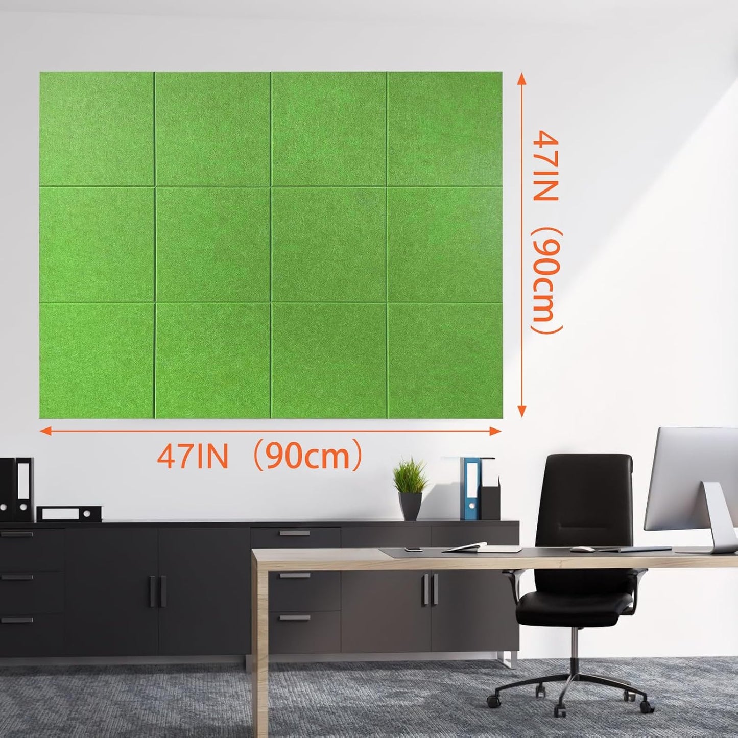 Cork Boards for Walls 48" x 36" Felt Board Alternative, 12 Pack Felt Wall Tiles Bulletin Board, Large Cork Board for Office Pin Board Tack Board Cork Boards