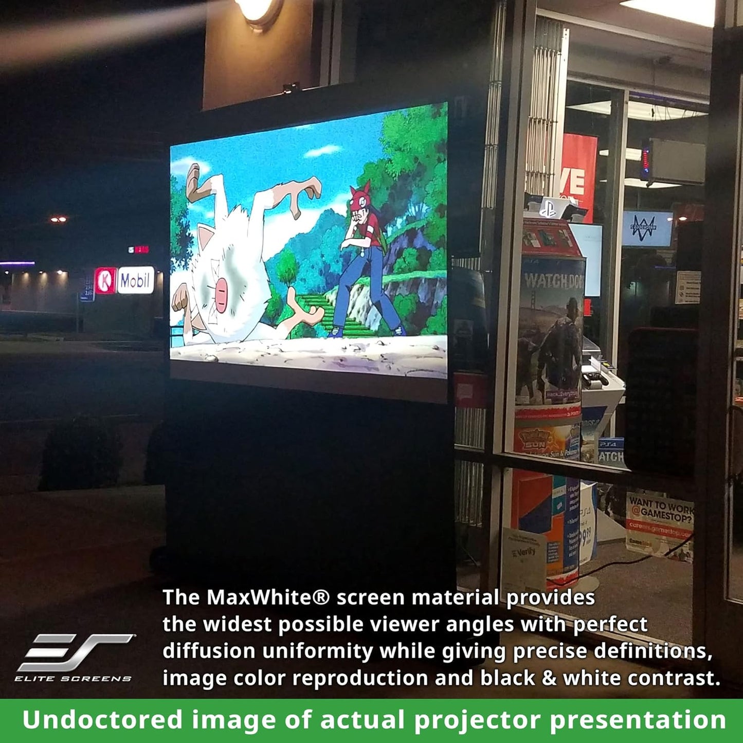 Elite Screens ezCinema Series 120-Inch Projector Screen 16:9 – Portable Floor Pull-Up Manual Projection Screen for Indoor Outdoor, 4K 8K Ultra HD 3D Ready, Home Theater Office Church – F120NWH