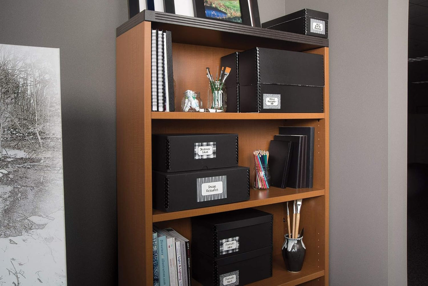 Gaylord Archival Black Flip-Top Document Storage Box - 2 1/2W x 15 1/4L x 10 1/4" H