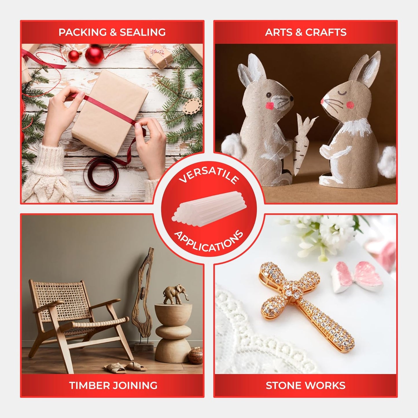 Mini Size Hot Melt Glue Sticks for Glue Gun - Bulk 4in Green Glue Sticks - Great for Art Craft Repairs & Compatible w/Most Glue Guns - 5/16" X 4" (24 Sticks) - Made in USA