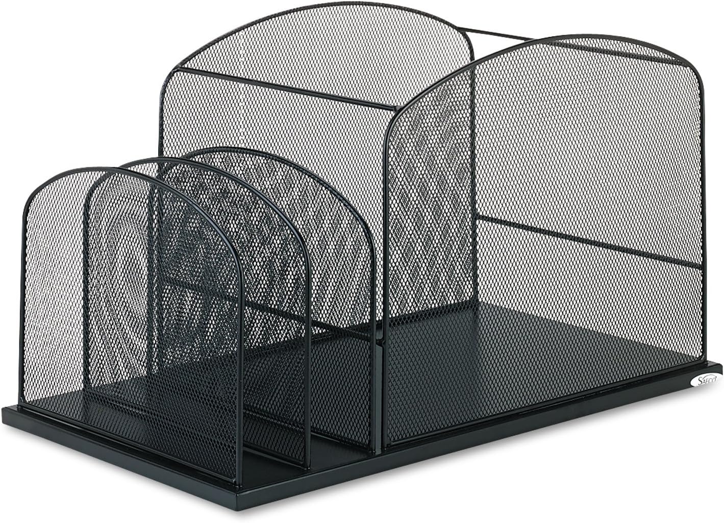 Safco 3259BL Onyx Mesh Hanging File with 2 Vertical Sections, Black