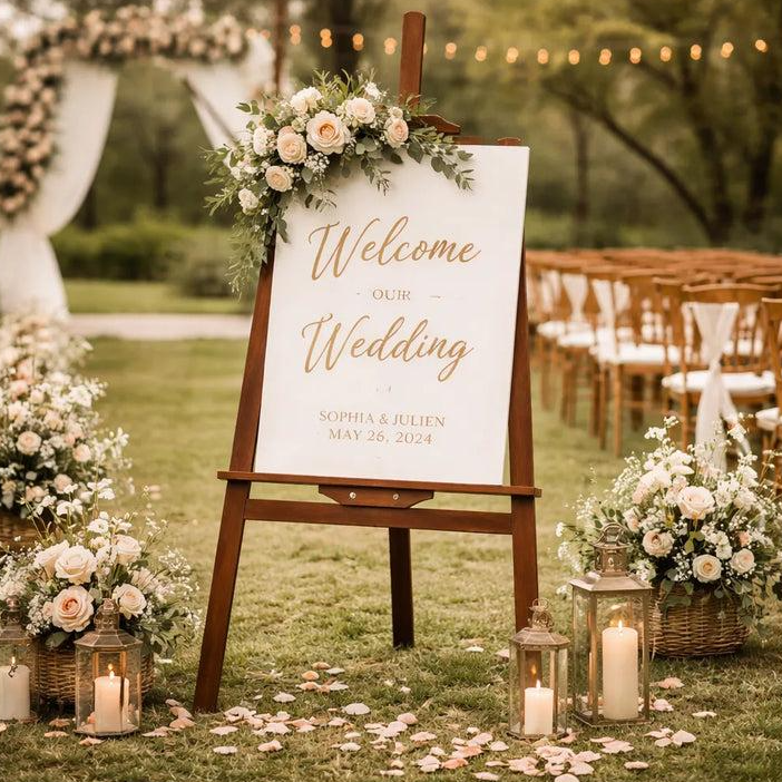 How to Create an Elegant Wedding Ceremony Welcome Sign Display
