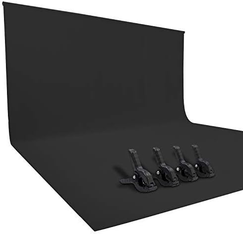 ISSUNTEX 9X15 ft Background Polester Backdrop, Photo Studio, Collapsible High Density Screen for Video Photography and Television-Black