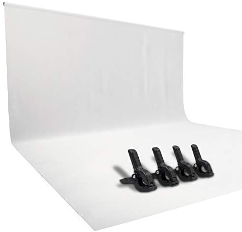 ISSUNTEX 9X15 ft Background Polester Backdrop, Photo Studio, Collapsible High Density Screen for Video Photography and Television-White