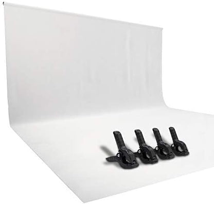 ISSUNTEX 9X15 ft Background Polester Backdrop, Photo Studio, Collapsible High Density Screen for Video Photography and Television-White