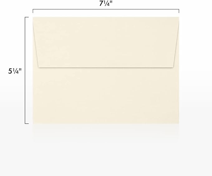LUXPaper A7 Invitation Envelopes | Peel & Press | 5 1/4" x 7 1/4" | Natural | 80lb. Text | 30% Recycled | 50 Qty