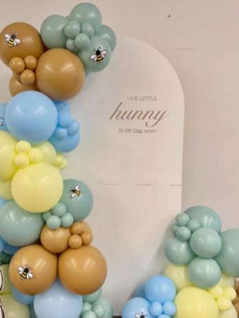 Green Blue Yellow Balloon Arch Kit, Boho Balloon Garland - Image 5