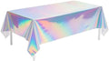 1 Pack Iridescent Tablecloth, 54" x 108" Birthday Party Table Cloths Iridescence Plastic Disposable Table Covers Iridescent Party Decorations, Birthday Decor Tablecloth for Buffet Table by Childom