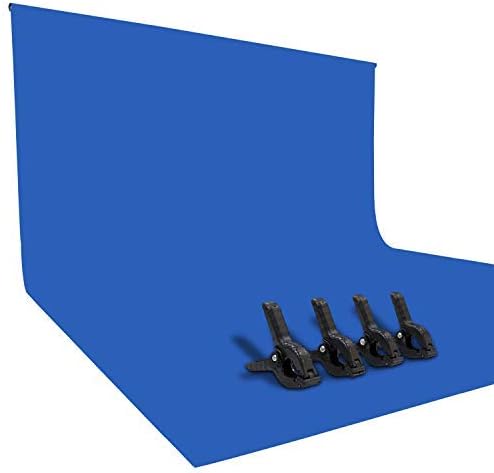 ISSUNTEX 9X15 ft Background Polester Backdrop, Photo Studio, Collapsible High Density Screen for Video Photography and Television-Blue