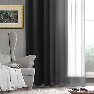 DWCN Black Ombre Short Sheer Curtains - Image 6