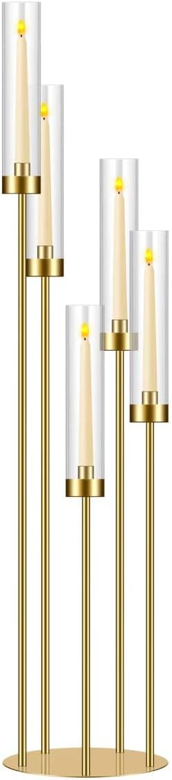 42in 1 Set Gold Candelabra Candle Centerpieces by MEISHAONV