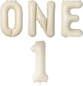 4 Pcs One Balloon Set Beige 40 Inch ONE Letter Balloon and 1 Number Balloon Big by Mantain
