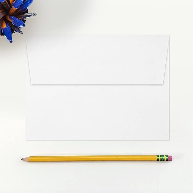 LUXPaper A7 Invitation Envelopes | Peel & Press | 5 1/4" x 7 1/4" | White | 80lb. Text | 100% Recycled | 50 Qty