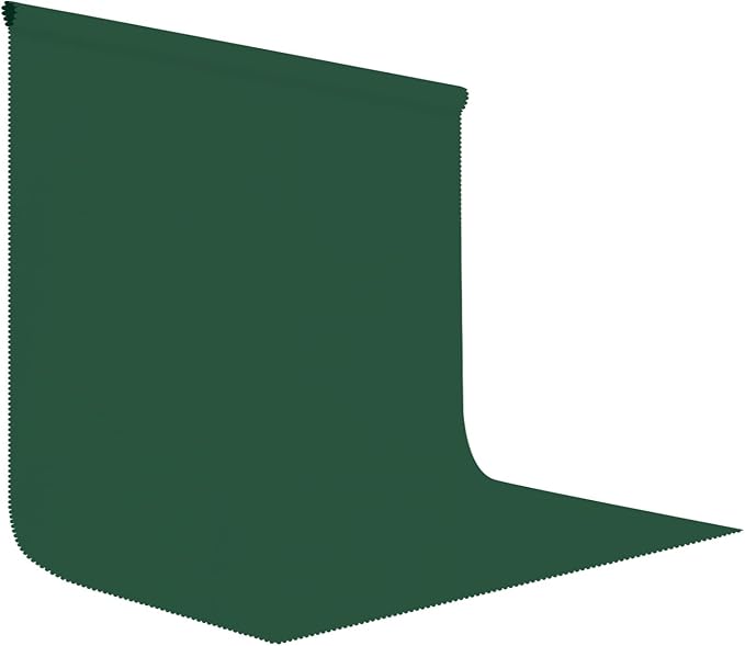 10x10FT Dark Green Screen Backdrop Photography Green Background for Streaming Zoom, Photo Studio, Collapsible High Density Screen for Video Photography and Television