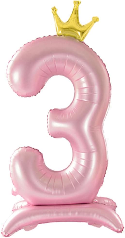42 Inch Pink Foil Number 3 Balloon, 3th Pink Birthday Decorations | Giant by Alainzeo