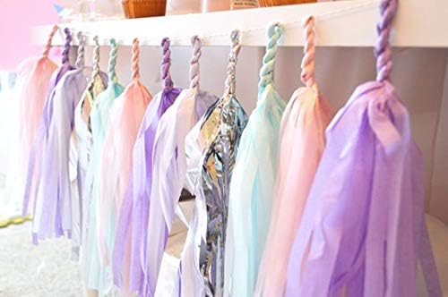 Fonder Mols Mermaid Tassel Garland Tissue Paper Birthday Banner - Image 4
