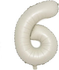 32 inch Cream Color Number Balloons 0-9 Large Digital Foil Helium Ball Girl by RUIANSI