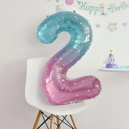 8 Balloon Numbers Birthday Decorations, 40In Pink Purple Blue Balloons | - Image 3