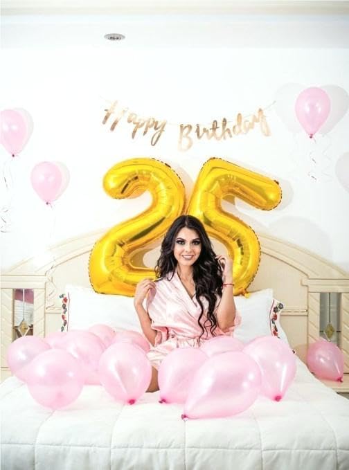 Gold 40 Inch Large Number 25 52 Birthday Balloon, 25 52 Birthday Decorations - Image 5