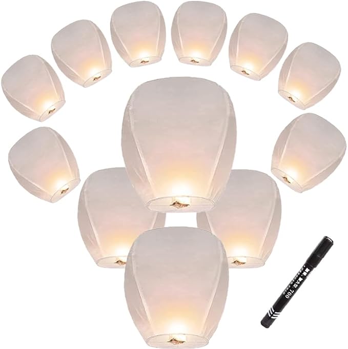 20 White Paper Lanterns Hang on a Wall, The Ceiling or Together to Coordinate by LUUOKI