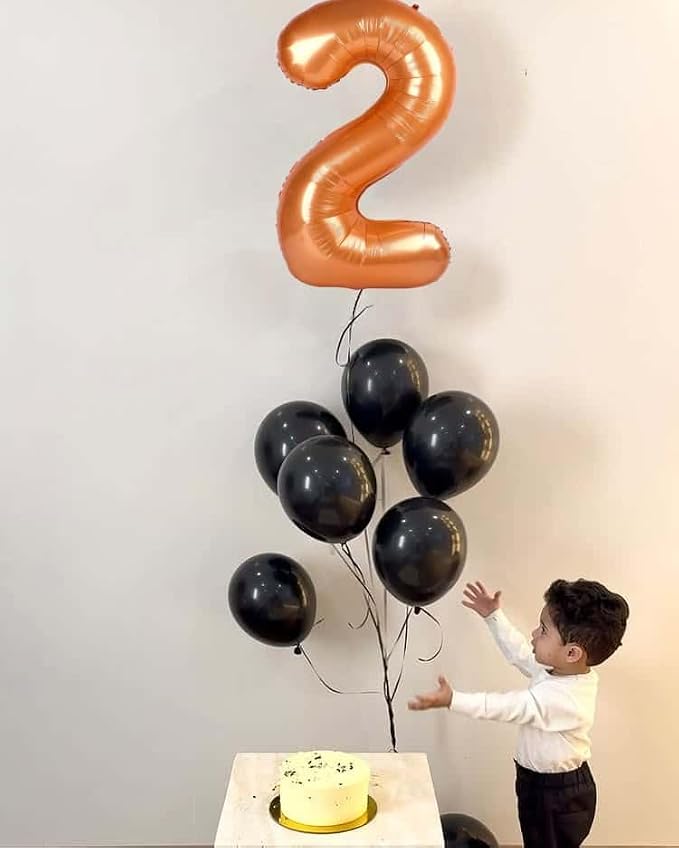Orange Number 0 Balloon 40 Inch, 0th Birthday Party Decorations Men Women | - Image 3