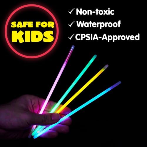 JOYIN 400 Pcs 8" Glow Sticks Bulk Party Pack, Halloween Party Supplies Pack, Bracelets Necklaces, Glow in the Dark Party Favors, Easter, Christmas, Football Party Supplies - Image 5
