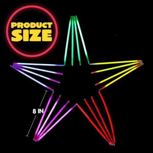 JOYIN 600 Pcs 8" Glow Sticks Bulk Party Favors Pack, Neon Glow in the Dark Party Supplies, Light Up Necklaces and Bracelets with Connectors for Halloween, Easter, Football, Birthday Decorations - Image 3
