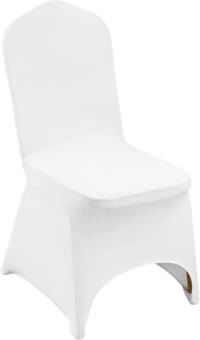 100 White Washable and Removable Universal Wedding Banquet Chair Covers by Unknown