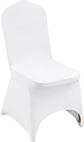50 PCS White Washable and Removable Universal Wedding Banquet Chair Covers by Unknown