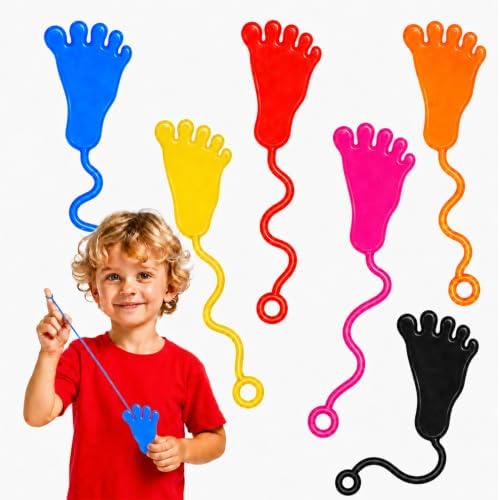 30 Pack Sticky Hands Bulk Party Favors for Kids 4-8 8-12 3-5, Stretchy Sticky Feet Slappy Hands Toys,Goodie Bag Stuffers for Kids Birthday Party,Classroom Prizes Treasure Box Toys Pinata Fillers by DODOLOL