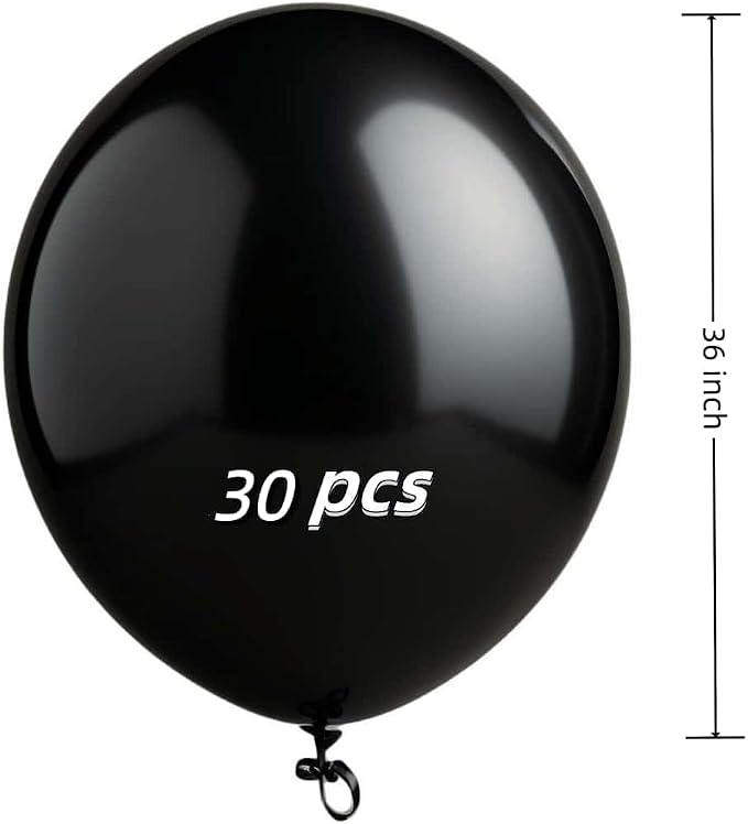 30 Pack Black Balloons 36 Inch Black Latex Party Large Balloon Bulk - Image 2