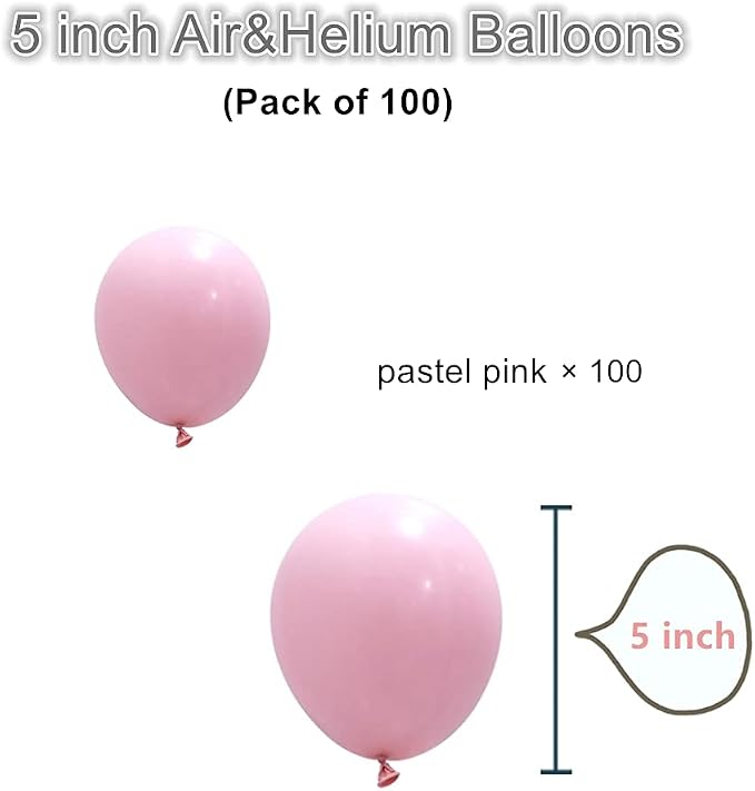 5 Inch Pastel Pink Balloons - Image 2