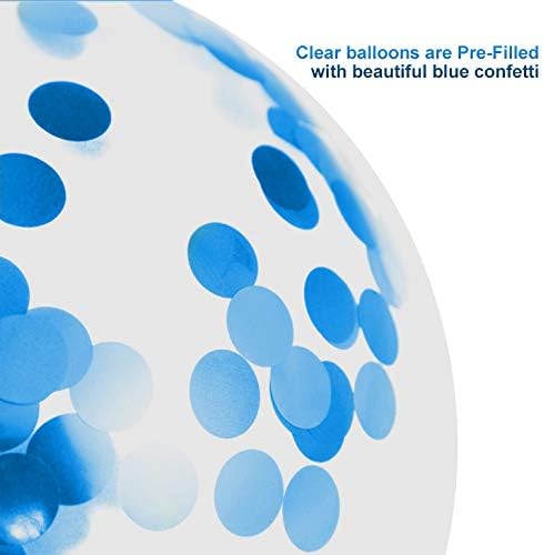 Royal Blue Confetti Latex Balloons - Image 5