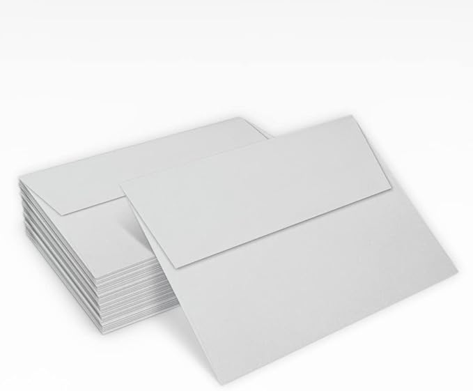 LUXPaper A7 Invitation Envelopes | Peel & Press | 5 1/4" x 7 1/4" | Gray | 80lb. Text | 100% Cotton | 1,000 Qty