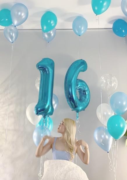 Pearl Blue Number 7 Balloon 40 inch, 7th Birthday Party Balloons Decorations | - Image 5