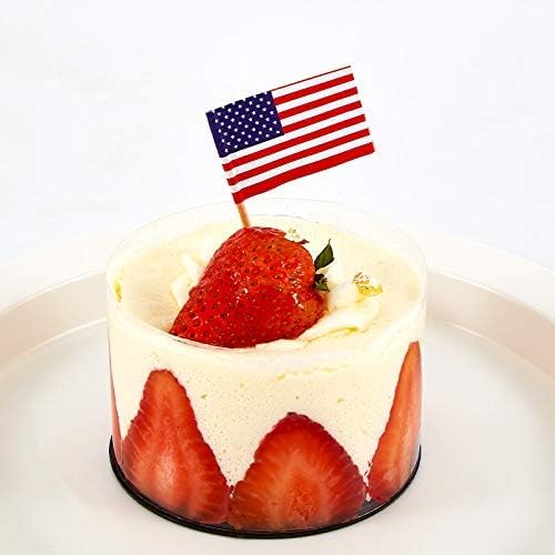 CYPS 100 Pcs USA American Flag US Toothpick Flags, Small Mini Stick Cupcake - Image 5