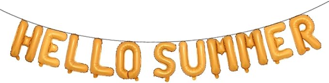 Hello Summer Balloons 16Inch Metallic Mylar Balloon by RUIANSI