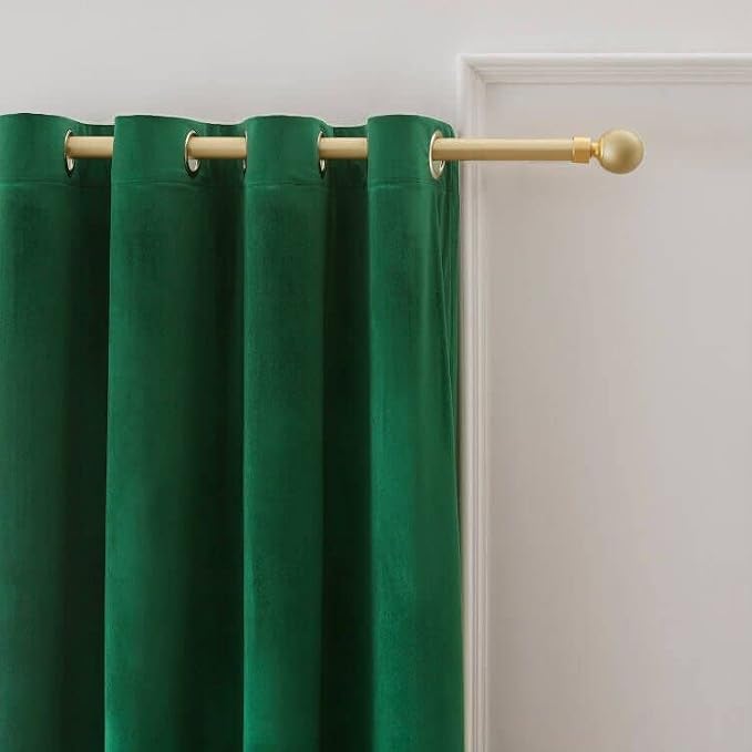 Velvet Green Grommet Blackout Curtains 108 inch Length - Image 2