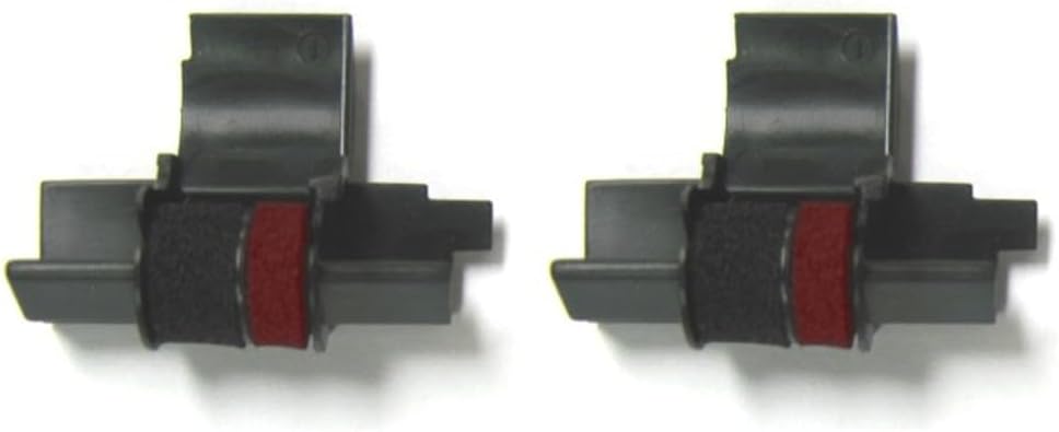 (2 Pack) Sharp EL-1611V EL-1750V EL-1801V Calculator Ink Roller, Black/Red Ink EA772R Compatible Also Fits Casio IR-40T HR-170RC HR-200RC HR-300RC Canon CP13 P23-DHV-3 Catiga CP30A CP90A and More