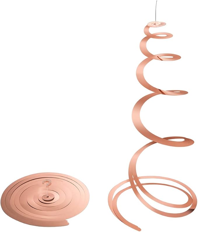 Rose Gold Hanging Swirl Decorations Plastic Streamers Foil Swirls Ceiling - Image 2