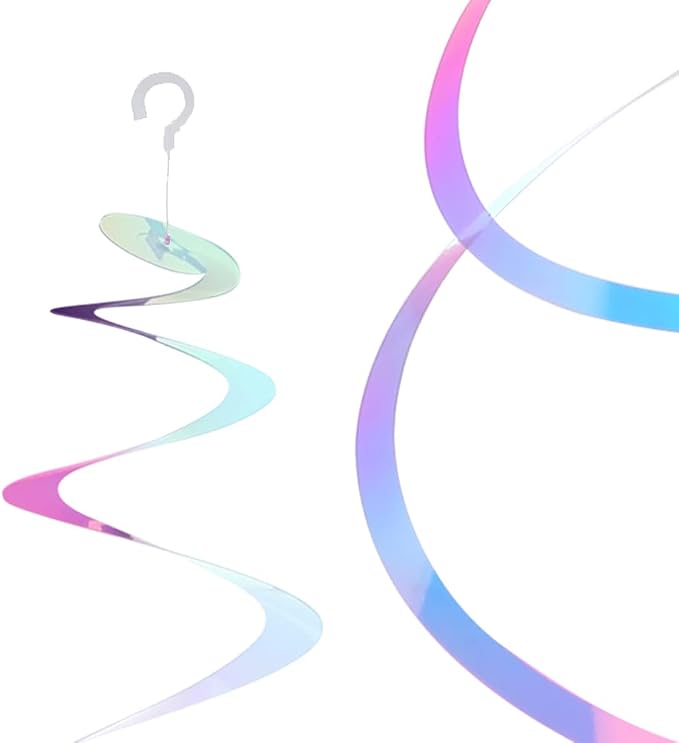 MISU Iridescent White Hanging Swirl Streamers - Image 4
