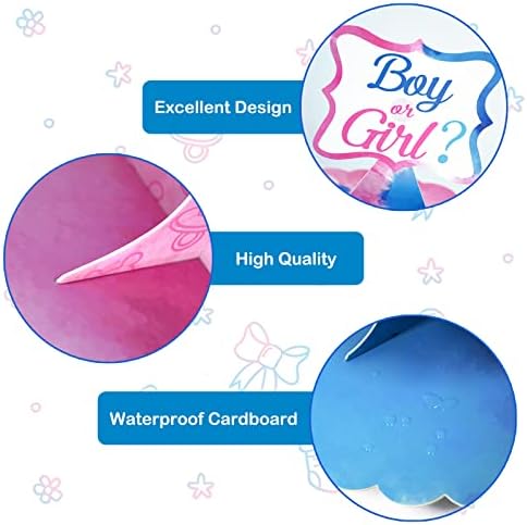 Gender Reveal Cupcake Stand Gender Reveal Party Favors Blue and Pink 3 Tier Cardboard Cake Stand for Party Decorations - Image 2