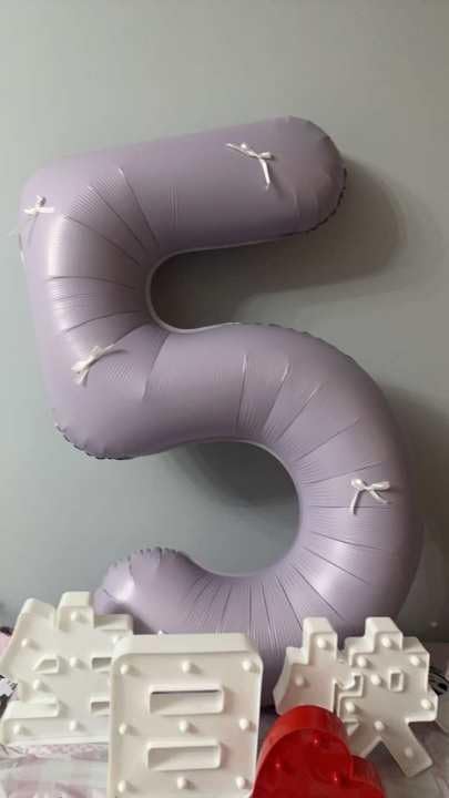 CreamPurple Number 5 Balloon 40 Inch, 5th Birthday Decorations Men Women | Foil - Image 9