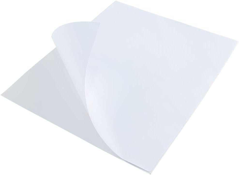 L LIKED 8.5" x 11" Printable White Sticker Paper Full Sheet Label, Matte, for Laser & Inkjet Printers (100 Sheets)