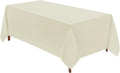 VidaFete Tablecloth 90 * 132inch Rectangle Table Cloth Polyester, Stain Wrinkle Resistant Polyester Dining Table Cover for Kitchen Dinning Party Wedding Rectangular Tabletop Buffet Decoration(Ivory)