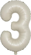 32 inch Cream Color Number Balloons 0-9 Large Digital Foil Helium Ball Girl by RUIANSI
