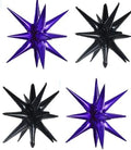TONIFUL 4 Pcs Explosion Star Balloons Black and Purple Foil Party Decor | Large by TONIFUL