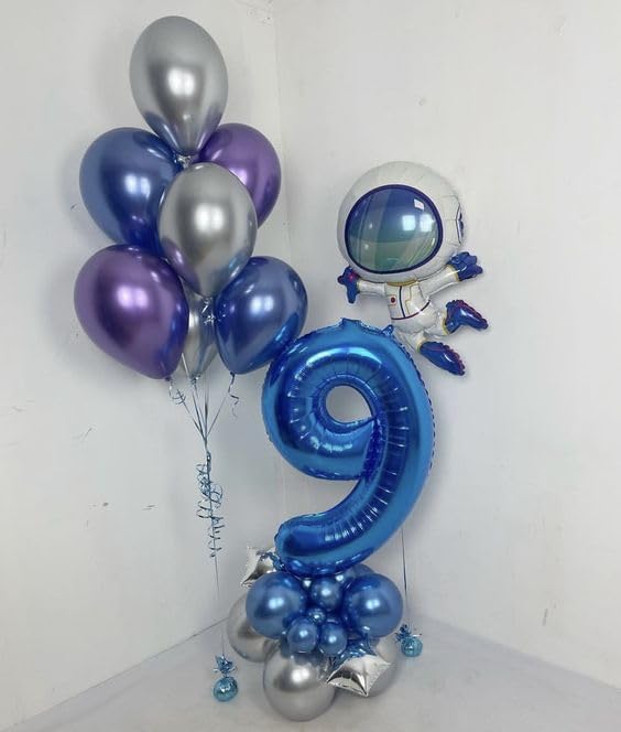 Navy Blue 9 Balloon - Image 4