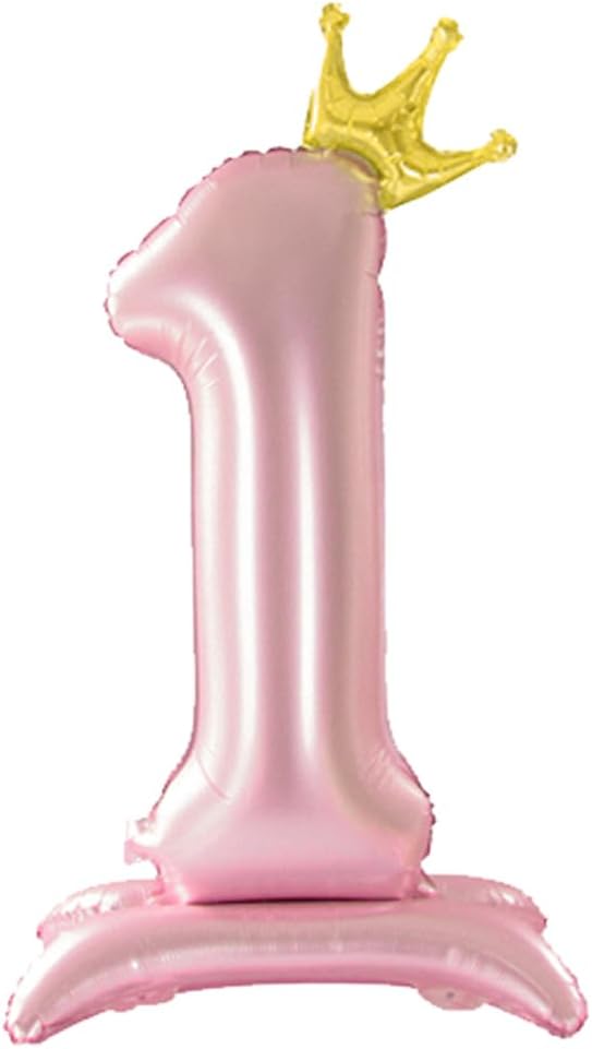 42 Inch Pink Foil Number 1 Balloon, 1th Pink Birthday Decorations | Giant by Alainzeo