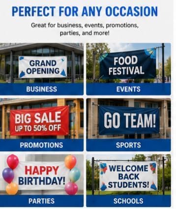Custom Banner 3ft x 5ft Vinyl Banner Custom Backdrop - Image 2